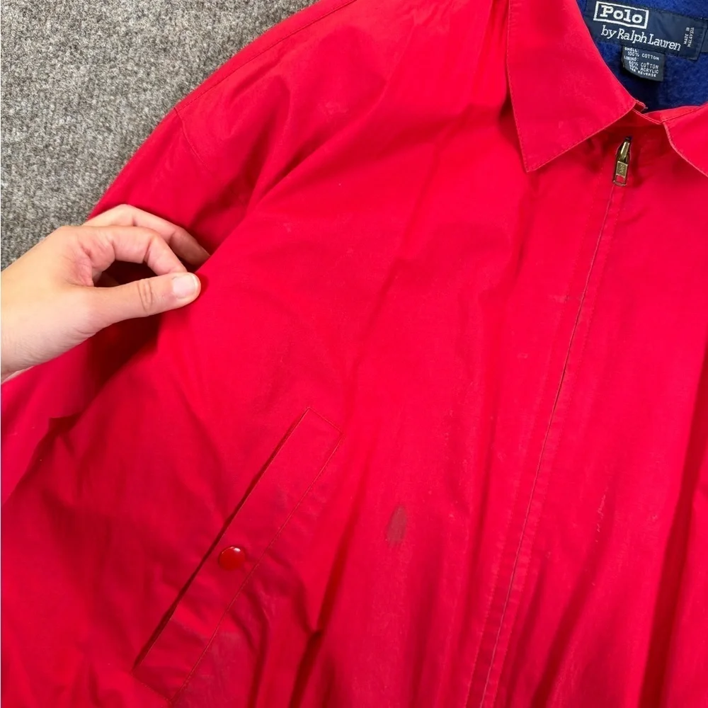 Vintage Polo Ralph Lauren Red Parka Jacket Mens M Fleece Lined Outdoor Retro 90s